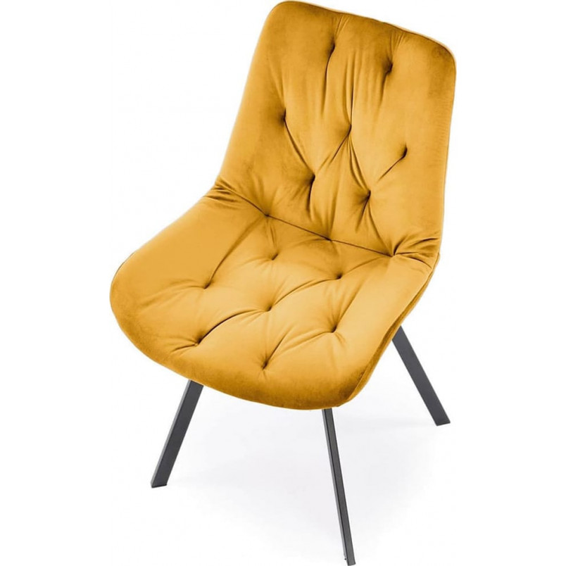 Krzesło welurowe pikowane K519 musztardowe Halmar