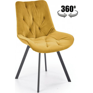 Krzesło welurowe pikowane K519 musztardowe Halmar