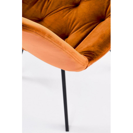 Krzesło welurowe pikowane K519 cynamonowe Halmar
