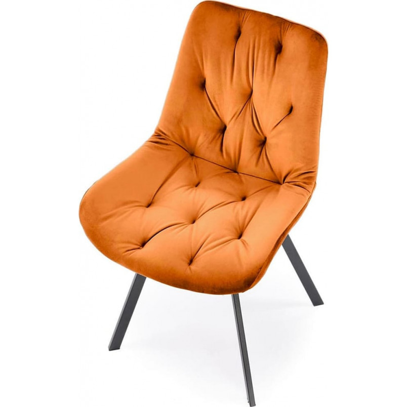 Krzesło welurowe pikowane K519 cynamonowe Halmar