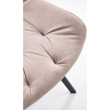 Krzesło welurowe pikowane K519 beżowe Halmar
