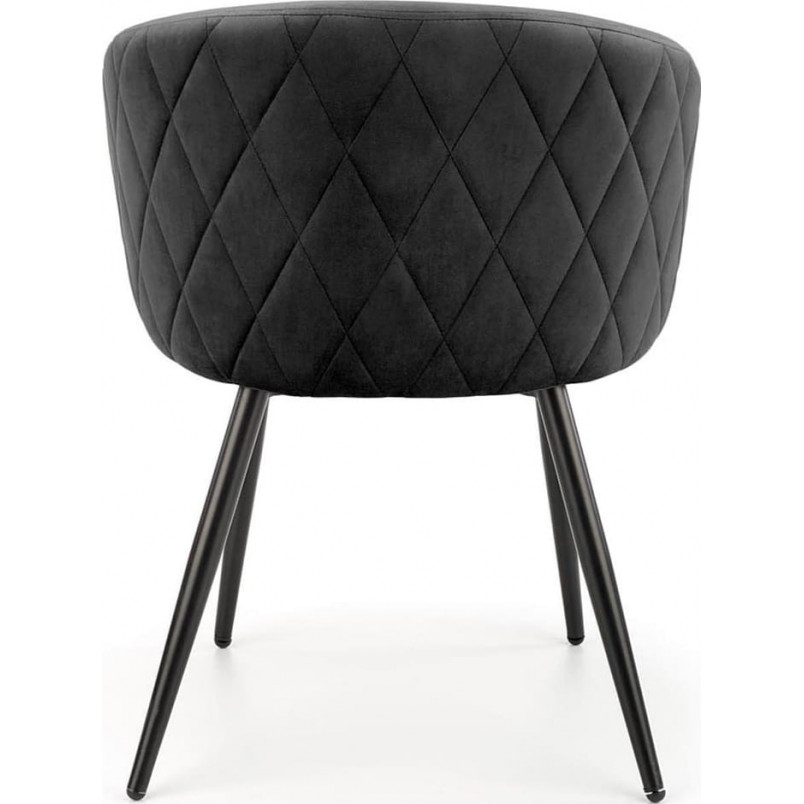 Krzesło welurowe z podłokietnikiem K430 czarne Halmar