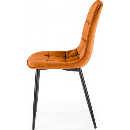 Krzesło welurowe pikowane K417 cynamonowe Halmar