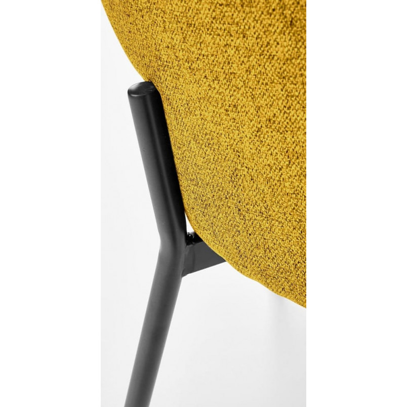Krzesło tapicerowane "muszelka" z podłokietnikami K373 musztardowe Halmar