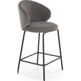 Krzesło barowe tapicerowane H121 63cm popiel / czarny Halmar