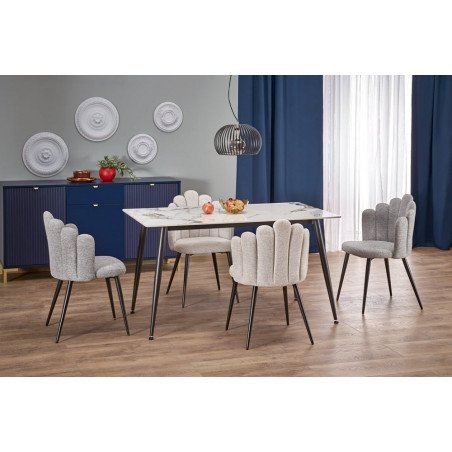 Stół glamour Emilio 120x70cm biały marmur / czarny Halmar