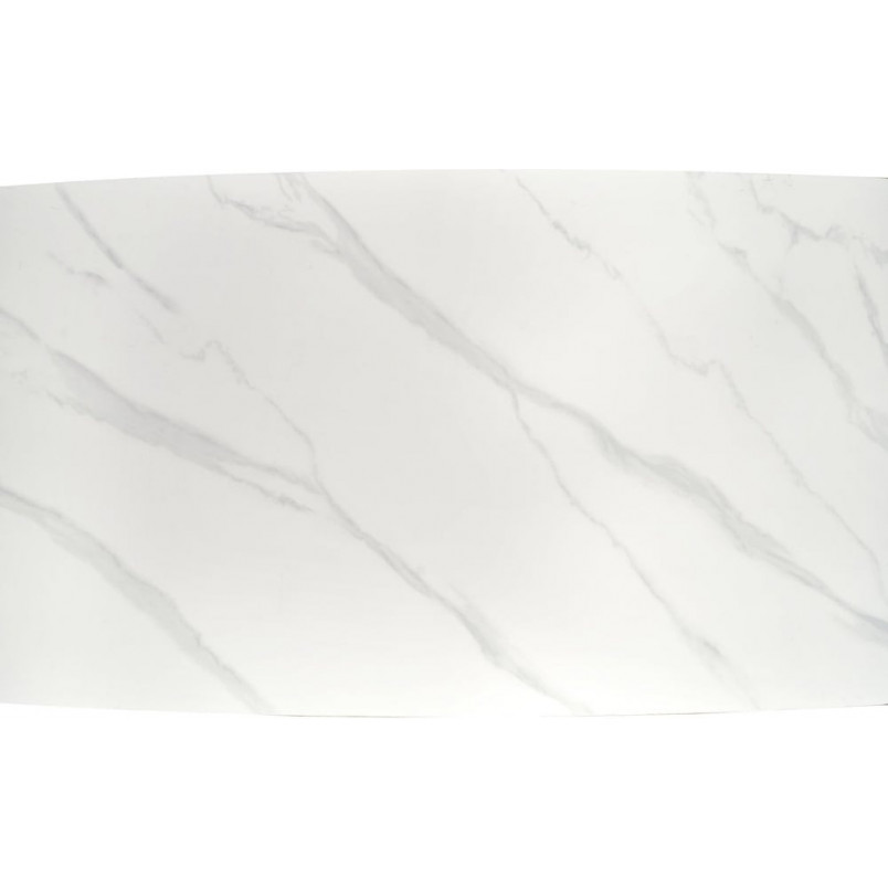 Stół glamour na złotej podstawie Clemente 160x90cm biały marmur Halmar