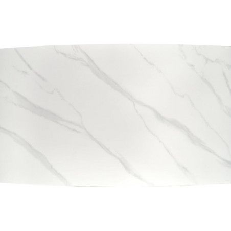 Stół glamour na złotej podstawie Clemente 160x90cm biały marmur Halmar
