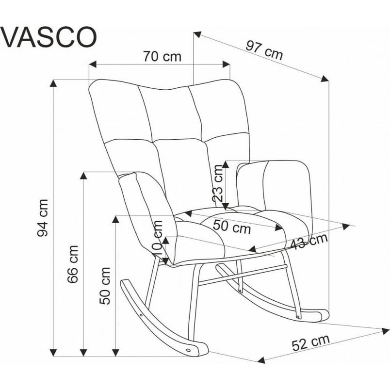 Fotel bujany pikowany Vasco musztardowy Halmar