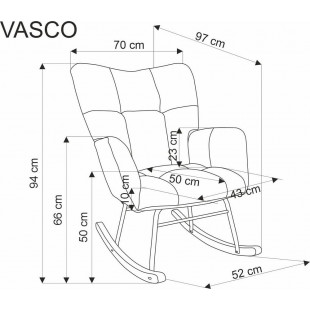 Fotel bujany pikowany Vasco beżowy Halmar