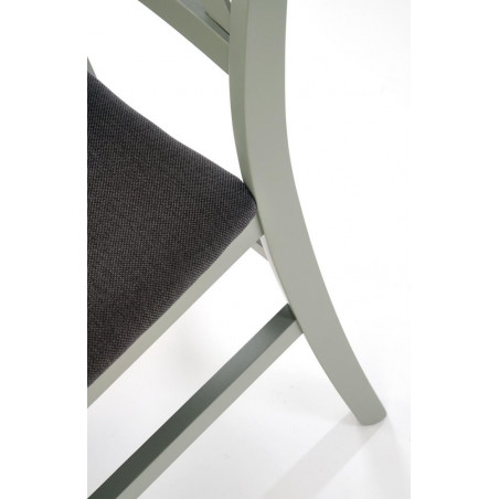 Krzesło drewniane z tapicerowanym siedziskiem Tutti II szaro-zielony / Inari 95 Halmar