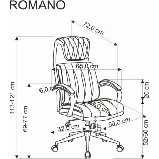Fotel gabinetowy z ekoskóry Romano czarny Halmar