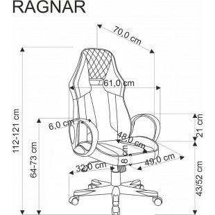 Fotel komputerowy Ragnar  czarny / niebieski Halmar