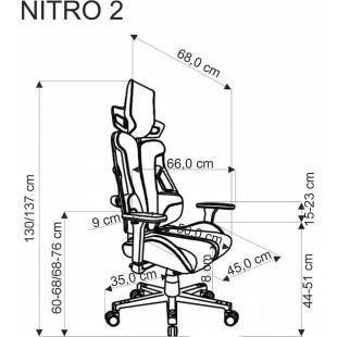 Fotel komputerowy z regulacją Nitro II popiel / czarny Halmar