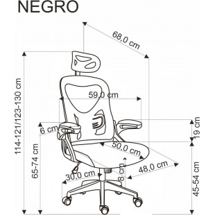 Fotel regulowany z siatki do biurka Negro czarny Halmar