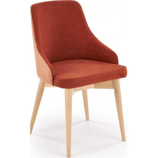 Krzesło tapicerowane z obrotowym siedziskiem Malaga cynamonowy / buk Halmar