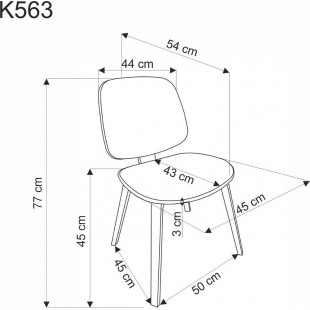 Krzesło drewniane tapicerowane K563 orzech / popiel / czarny Halmar