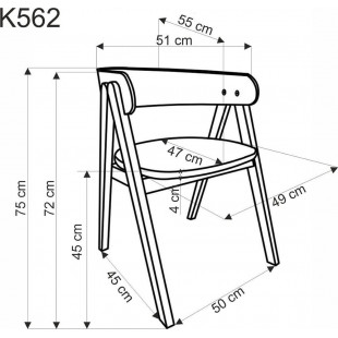 Krzesło drewniane tapicerowane K562 orzech / jasny beż Halmar