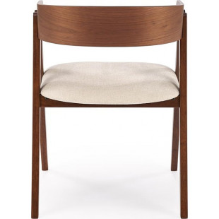 Krzesło drewniane tapicerowane K562 orzech / jasny beż Halmar