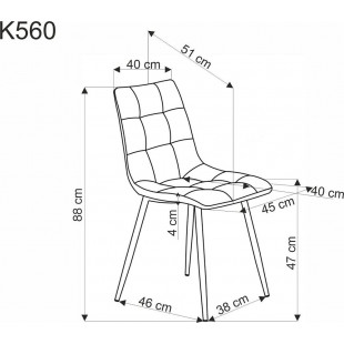 Krzesło tapicerowane pikowane K560 beżowe Halmar