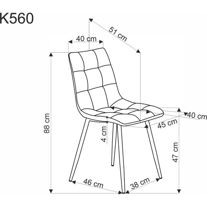 Krzesło tapicerowane pikowane K560 beżowe Halmar