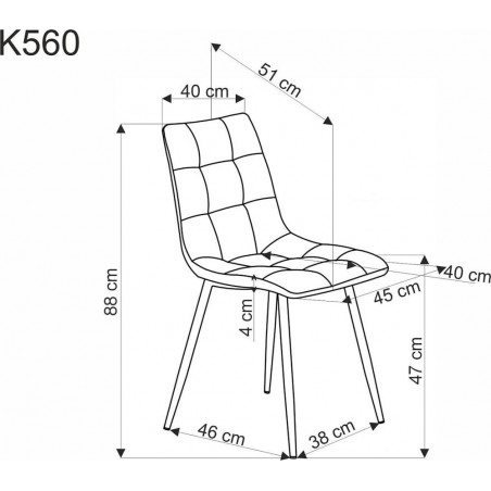 Krzesło tapicerowane pikowane K560 beżowe Halmar