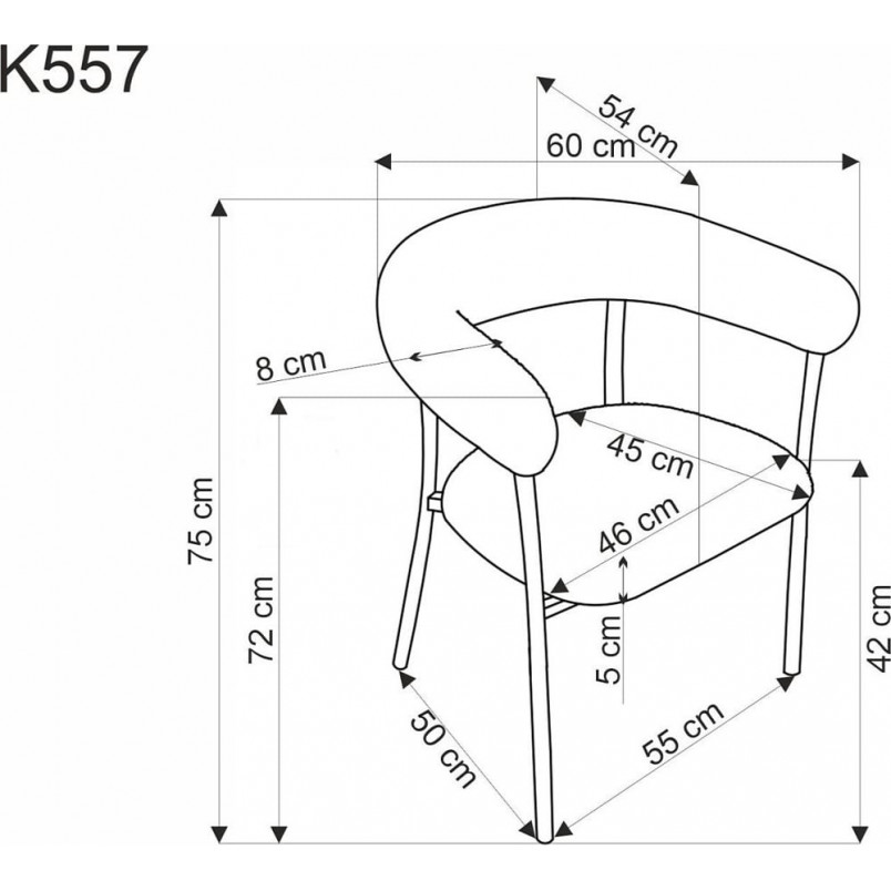 Krzesło tapicerowane z podłokietnikami K557 jasny beż Halmar