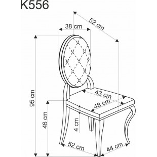 Krzesło welurowe ze złotymi nogami K556 czarny / złoty Halmar