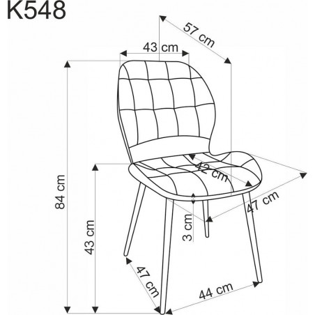 Krzesło pikowane tapicerowane K548 oliwkowe Halmar