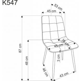 Krzesło pikowane tapicerowane K547 czarne Halmar