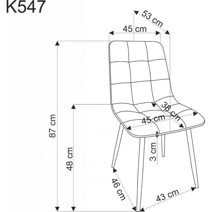 Krzesło pikowane tapicerowane K547 czarne Halmar