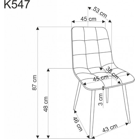 Krzesło pikowane tapicerowane K547 czarne Halmar