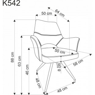 Krzesło fotelowe obrotowe K542 popiel Halmar