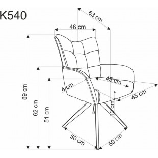 Krzesło fotelowe obrotowe K540 beżowe Halmar