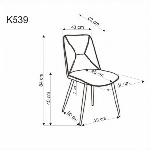 Krzesło welurowe z przeszyciami K539 zielone Halmar