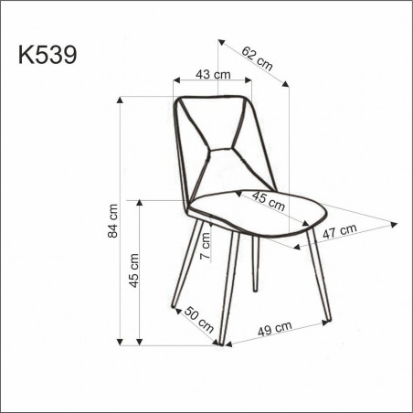 Krzesło welurowe z przeszyciami K539 zielone Halmar