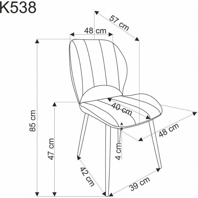 Krzesło welurowe K538 beżowe Halmar