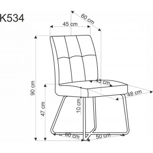 Krzesło tapicerowane z pikowanym oparciem K534 popiel Halmar