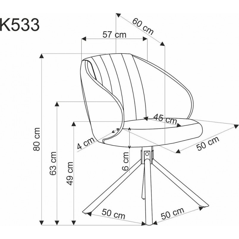 Krzesło fotelowe obrotowe K533 popiel Halmar