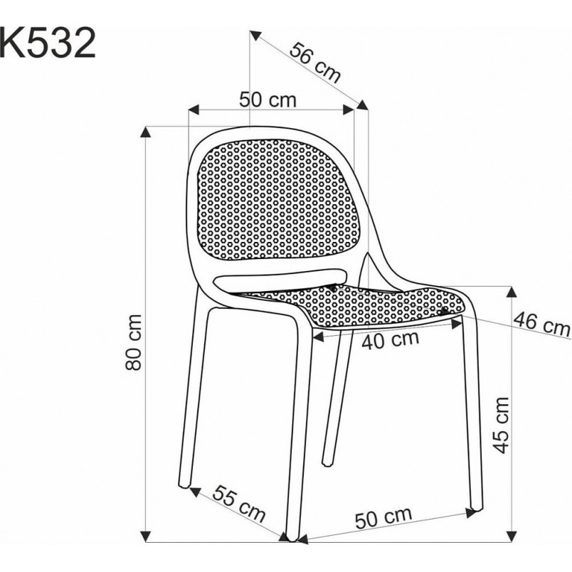 Krzesło ażurowe z tworzywa K532 khaki Halmar