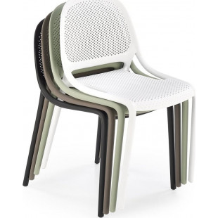 Krzesło ażurowe z tworzywa K532 białe Halmar