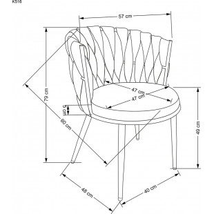 Krzesło tapicerowane z plecionym oparciem K516 oliwkowe Halmar