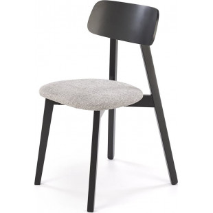 Krzesło drewniane z tapicerowanym siedziskiem Hylo popiel / czarny Halmar