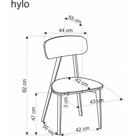 Krzesło drewniane z tapicerowanym siedziskiem Hylo beż / czarny Halmar