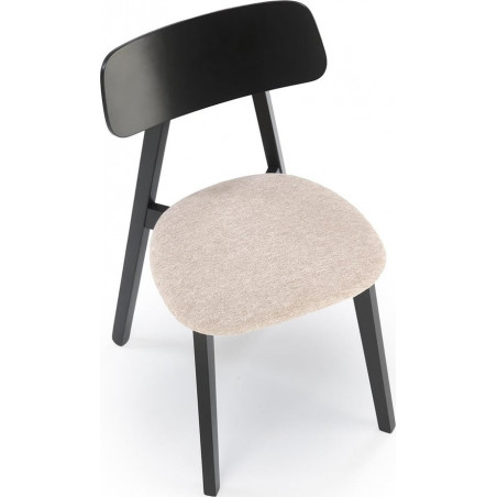 Krzesło drewniane z tapicerowanym siedziskiem Hylo beż / czarny Halmar