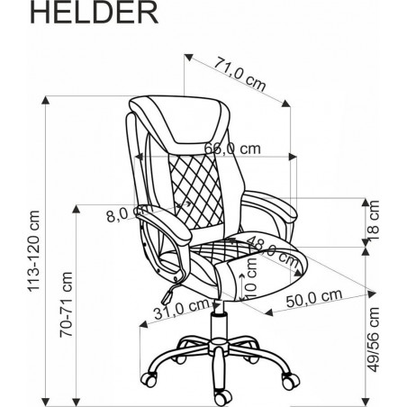 Fotel biurowy gabinetowy Helder czarny Halmar