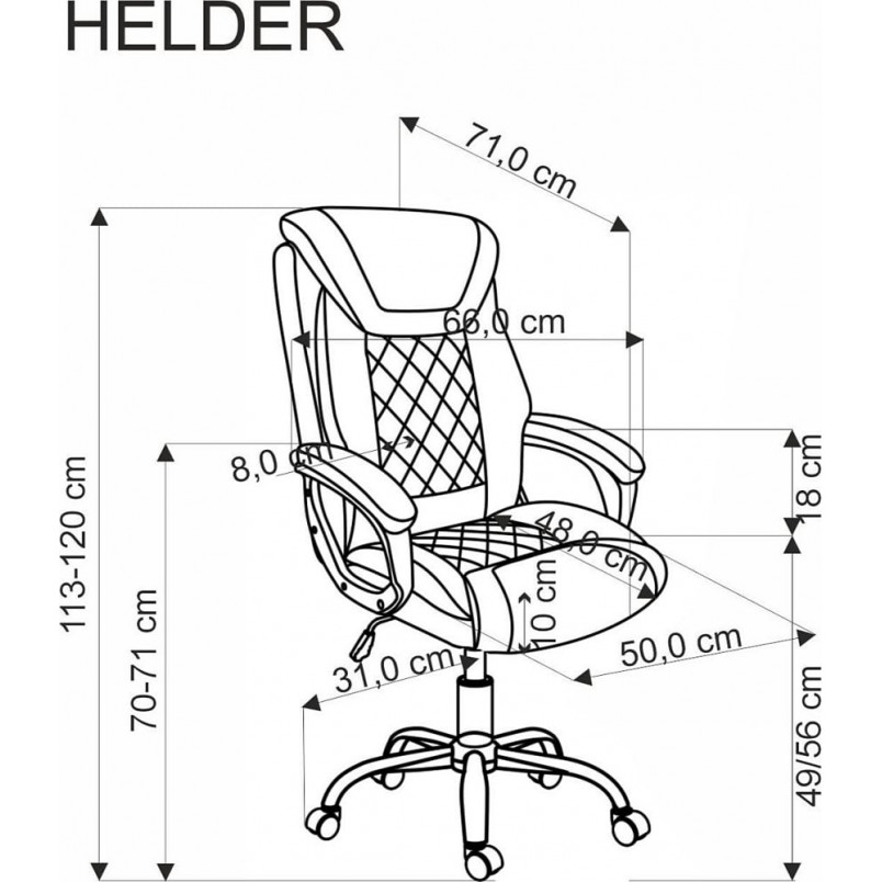 Fotel biurowy gabinetowy Helder popielaty Halmar