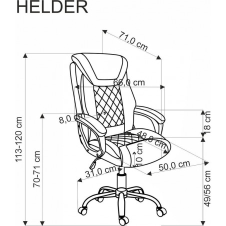 Fotel biurowy gabinetowy Helder popielaty Halmar