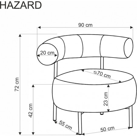 Fotel tapicerowany z okrągłym siedziskiem Hazard beżowy Halmar