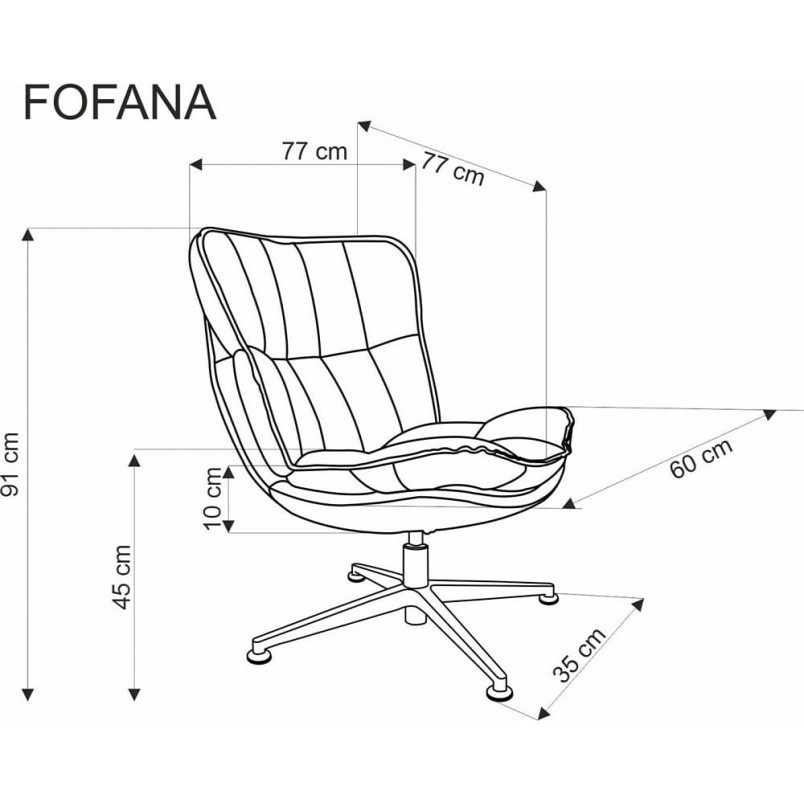 Fotel wypoczynkowy obrotowy Fofana kremowy Halmar